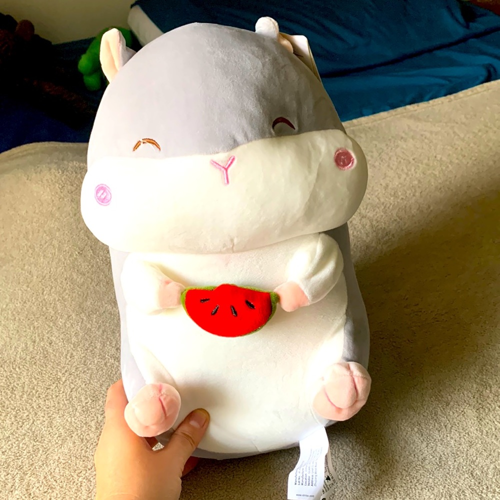 Hamster with watermelon plush toy